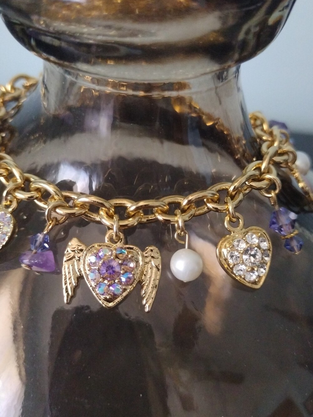 Kirks Folly Hearts Gold-Plated Charm Bracelet